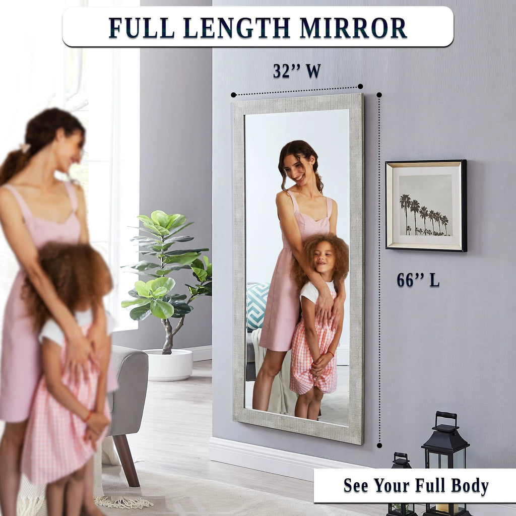 Large Farmhouse Mirror Farmhouse Bathroom Mirror Farmhouse Mirrors for Wall Decor Living Room Rustic Mirrors for Wall Decor Living Room Dressing Room Floor/Wall Mounted - Rustic, Distressed White