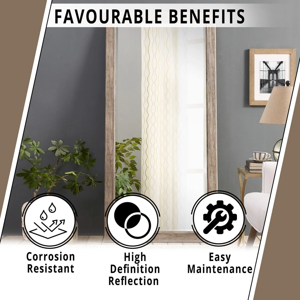 Large Farmhouse Mirror Farmhouse Bathroom Mirror Farmhouse Mirrors for Wall Decor Living Room Rustic Mirrors for Wall Decor Living Room Dressing Room Floor/Wall Mounted - Rustic, Distressed White