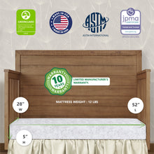 Load image into Gallery viewer, on Me Twinkle 5 88 Coil Crib and Toddler Mattress. Morning Mist Floral. Greenguard Gold Certified