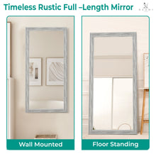 Load image into Gallery viewer, Large Farmhouse Mirror Farmhouse Bathroom Mirror Farmhouse Mirrors for Wall Decor Living Room Rustic Mirrors for Wall Decor Living Room Dressing Room Floor/Wall Mounted - Rustic, Distressed White