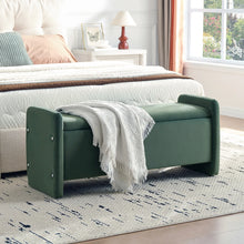 Load image into Gallery viewer, Pinmoco 44" Storage Ottoman Bench, Upholstered Entryway Bench with Storage End of Bed Bench for Bedroom&amp; Living Room, Corduroy Gray