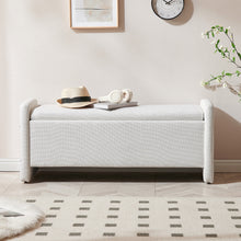 Load image into Gallery viewer, Pinmoco 44" Storage Ottoman Bench, Upholstered Entryway Bench with Storage End of Bed Bench for Bedroom&amp; Living Room, Corduroy Gray