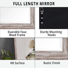 Load image into Gallery viewer, Large Farmhouse Mirror Farmhouse Bathroom Mirror Farmhouse Mirrors for Wall Decor Living Room Rustic Mirrors for Wall Decor Living Room Dressing Room Floor/Wall Mounted - Rustic, Distressed White