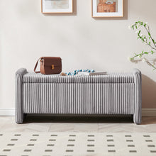 Load image into Gallery viewer, Pinmoco 44" Storage Ottoman Bench, Upholstered Entryway Bench with Storage End of Bed Bench for Bedroom&amp; Living Room, Corduroy Gray