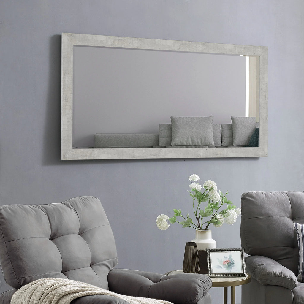 Large Farmhouse Mirror Farmhouse Bathroom Mirror Farmhouse Mirrors for Wall Decor Living Room Rustic Mirrors for Wall Decor Living Room Dressing Room Floor/Wall Mounted - Rustic, Distressed White