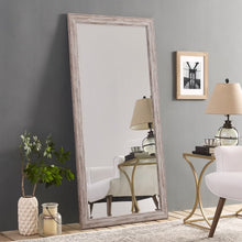 Load image into Gallery viewer, Large Farmhouse Mirror Farmhouse Bathroom Mirror Farmhouse Mirrors for Wall Decor Living Room Rustic Mirrors for Wall Decor Living Room Dressing Room Floor/Wall Mounted - Rustic, Distressed White