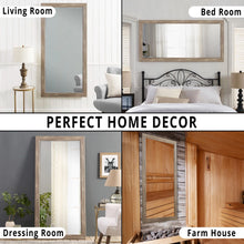 Load image into Gallery viewer, Large Farmhouse Mirror Farmhouse Bathroom Mirror Farmhouse Mirrors for Wall Decor Living Room Rustic Mirrors for Wall Decor Living Room Dressing Room Floor/Wall Mounted - Rustic, Distressed White