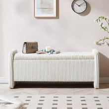 Load image into Gallery viewer, Pinmoco 44" Storage Ottoman Bench, Upholstered Entryway Bench with Storage End of Bed Bench for Bedroom&amp; Living Room, Corduroy Gray