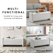 Load image into Gallery viewer, Pinmoco 44" Storage Ottoman Bench, Upholstered Entryway Bench with Storage End of Bed Bench for Bedroom&amp; Living Room, Corduroy Gray