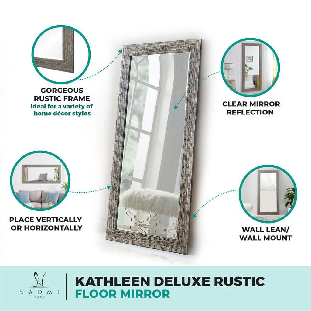 Large Farmhouse Mirror Farmhouse Bathroom Mirror Farmhouse Mirrors for Wall Decor Living Room Rustic Mirrors for Wall Decor Living Room Dressing Room Floor/Wall Mounted - Rustic, Distressed White