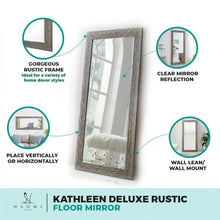 Load image into Gallery viewer, Large Farmhouse Mirror Farmhouse Bathroom Mirror Farmhouse Mirrors for Wall Decor Living Room Rustic Mirrors for Wall Decor Living Room Dressing Room Floor/Wall Mounted - Rustic, Distressed White