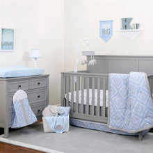 Load image into Gallery viewer, NoJo Dreamer 8 Piece Crib Bedding Set - Color Blue
