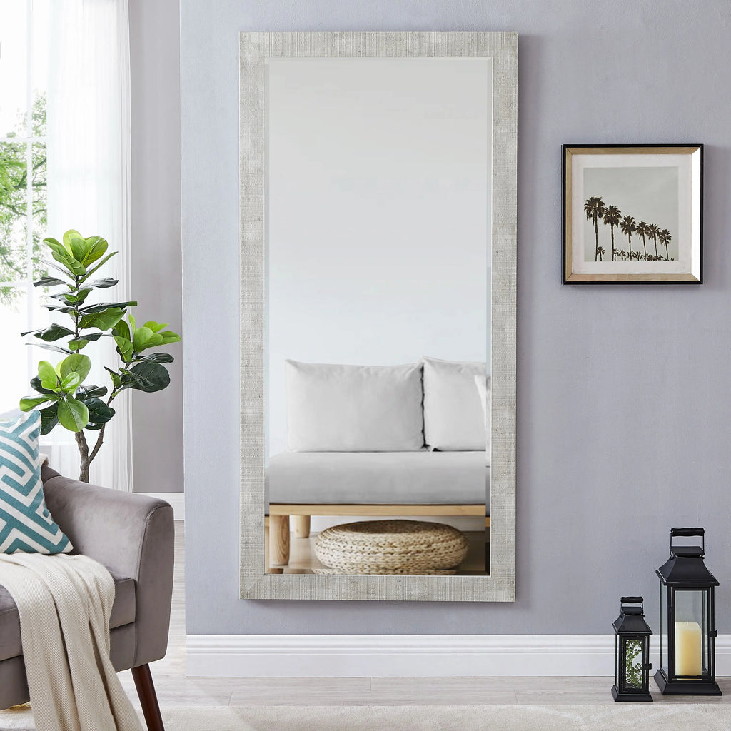 Large Farmhouse Mirror Farmhouse Bathroom Mirror Farmhouse Mirrors for Wall Decor Living Room Rustic Mirrors for Wall Decor Living Room Dressing Room Floor/Wall Mounted - Rustic, Distressed White