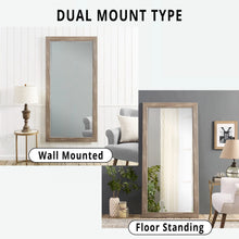 Load image into Gallery viewer, Large Farmhouse Mirror Farmhouse Bathroom Mirror Farmhouse Mirrors for Wall Decor Living Room Rustic Mirrors for Wall Decor Living Room Dressing Room Floor/Wall Mounted - Rustic, Distressed White