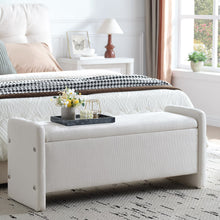 Load image into Gallery viewer, Pinmoco 44" Storage Ottoman Bench, Upholstered Entryway Bench with Storage End of Bed Bench for Bedroom&amp; Living Room, Corduroy Gray