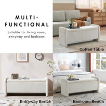 Load image into Gallery viewer, Pinmoco 44" Storage Ottoman Bench, Upholstered Entryway Bench with Storage End of Bed Bench for Bedroom&amp; Living Room, Corduroy Gray