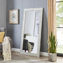 Load image into Gallery viewer, Large Farmhouse Mirror Farmhouse Bathroom Mirror Farmhouse Mirrors for Wall Decor Living Room Rustic Mirrors for Wall Decor Living Room Dressing Room Floor/Wall Mounted - Rustic, Distressed White