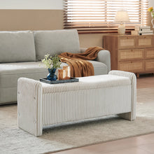 Load image into Gallery viewer, Pinmoco 44" Storage Ottoman Bench, Upholstered Entryway Bench with Storage End of Bed Bench for Bedroom&amp; Living Room, Corduroy Gray