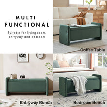 Load image into Gallery viewer, Pinmoco 44" Storage Ottoman Bench, Upholstered Entryway Bench with Storage End of Bed Bench for Bedroom&amp; Living Room, Corduroy Gray