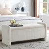 Pinmoco 44" Storage Ottoman Bench, Upholstered Entryway Bench with Storage End of Bed Bench for Bedroom& Living Room, Corduroy Gray