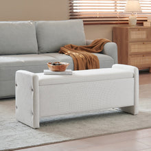 Load image into Gallery viewer, Pinmoco 44" Storage Ottoman Bench, Upholstered Entryway Bench with Storage End of Bed Bench for Bedroom&amp; Living Room, Corduroy Gray