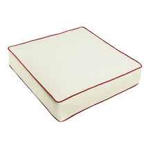 Load image into Gallery viewer, Humble and Haute Sunbrella Canvas Natural, Canvas Jockey Red Corded Indoor/ Outdoor Chair Cushion, Size: 25, Beige
