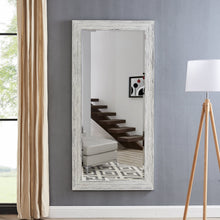 Load image into Gallery viewer, Large Farmhouse Mirror Farmhouse Bathroom Mirror Farmhouse Mirrors for Wall Decor Living Room Rustic Mirrors for Wall Decor Living Room Dressing Room Floor/Wall Mounted - Rustic, Distressed White