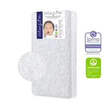 Load image into Gallery viewer, on Me Twinkle 5 88 Coil Crib and Toddler Mattress. Morning Mist Floral. Greenguard Gold Certified