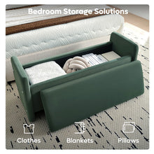 Load image into Gallery viewer, Pinmoco 44" Storage Ottoman Bench, Upholstered Entryway Bench with Storage End of Bed Bench for Bedroom&amp; Living Room, Corduroy Gray