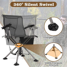 Load image into Gallery viewer, 360° Swivel Hunting Chair with Adjustable Equipment Rest &amp; Armrests, Folding All-Terrain Deer Blind Chair for Outdoor Camping, 330LBS Capacity