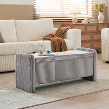 Load image into Gallery viewer, Pinmoco 44" Storage Ottoman Bench, Upholstered Entryway Bench with Storage End of Bed Bench for Bedroom&amp; Living Room, Corduroy Gray